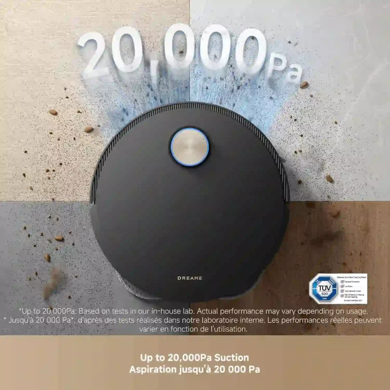 مکش فوقالعاده ۲۰٬۰۰۰ پاسکال در Dreame X50 Ultra Complete
