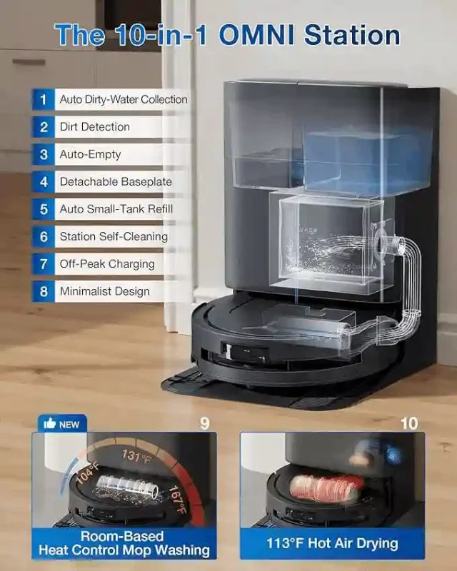 ایستگاه OMNI؛ نگهداری کاملاً خودکار ECOVACS T80