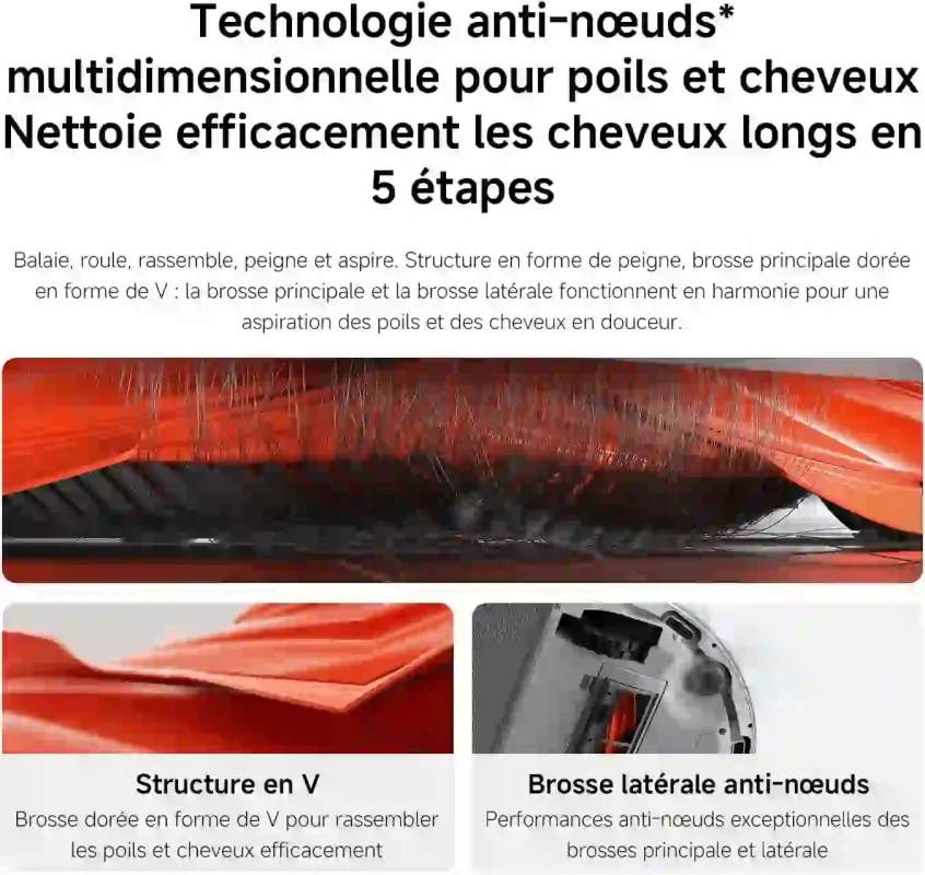 سیستم چندمرحله‌ای ضدگیرمو در H40 شامل طراحی خاص برس مرکزی و برس جانبی است تا موها کمتر دور محور برس جمع شوند. 