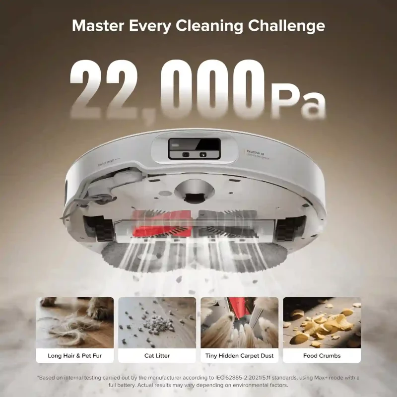 قدرت مکش ۲۲٬۰۰۰ پاسکال و عملکرد عمیق روی کف و فرش